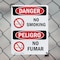 Signmission No Smoking Danger Sign, Plastic, 7in W x 10in L, 2PK OS-2PACK-DS-P-710-VS-1469 - alternate 2